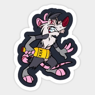 Retro Old Possum Malt Liquor Mascot Sticker